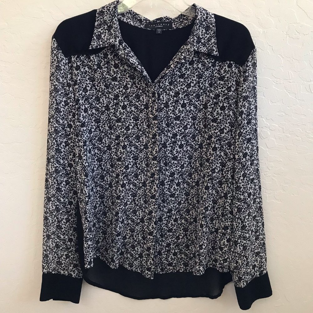 Sanctuary Blouse, Small, Black pattern